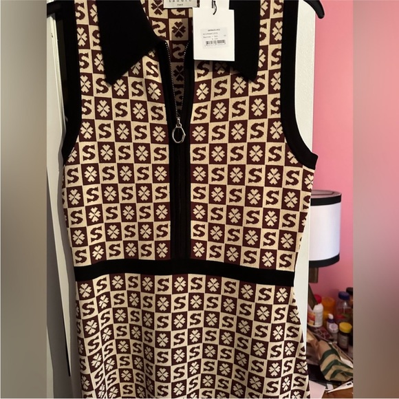 Sandro Knit Logo Shift Shirt Dress - Picture 9 of 15